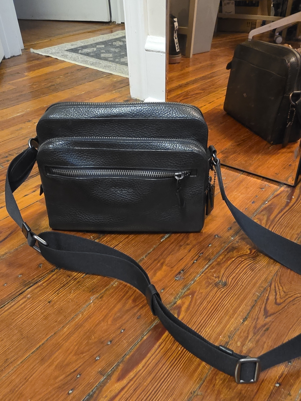 Coach Black Leather Crossbody Bag - Classic Everyday Carry